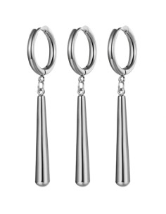 SET DE 3 PENDIENTES PLATEADOS ONE PIECE RORONOA ZORO (ACERO INOXIDABLE)