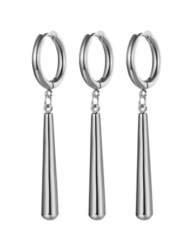 SET DE 3 PENDIENTES PLATEADOS ONE PIECE RORONOA ZORO (ACERO INOXIDABLE)