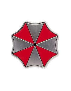 PEGATINA METALICO RESIDENT EVIL UMBRELLA CORPS LOGO 8cm