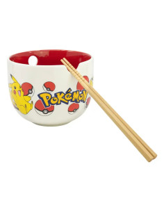BOWL PARA RAMEN + PALILLOS POKEMON PIKACHU 500ml