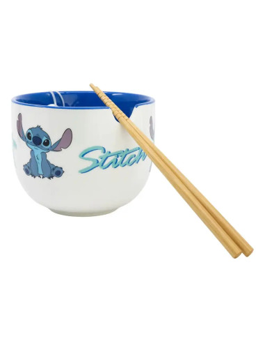 BOWL PARA RAMEN + PALILLOS DISNEY STITCH 500ml