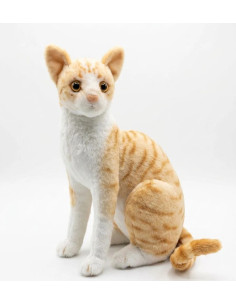 PELUCHE GATO ATIGRADO NARANJA Y BLANCO 36cm