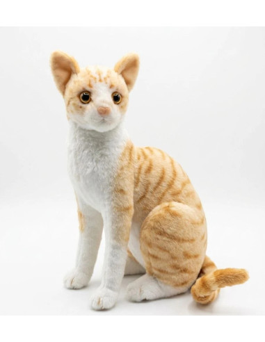PELUCHE GATO ATIGRADO NARANJA Y BLANCO 36cm