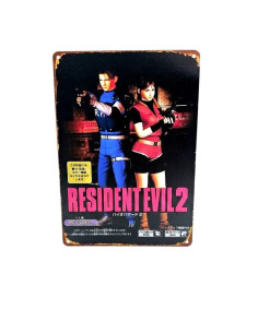 LAMINA METALICA RESIDENT EVIL 2 GAME ART JAPANESE VERSION 30x20cm