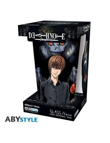 VASO DE CRISTAL DEATH NOTE LIGHT & MISA 400ml