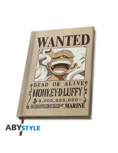 CUADERNO ONE PIECE A5 WANTED WANO MONKEY D. LUFFY GEAR 5