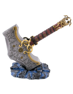 MARTILLO DE THOR GOD OF WAR RAGNAROK Mjolnir (ACERO CON BASE) 50cm