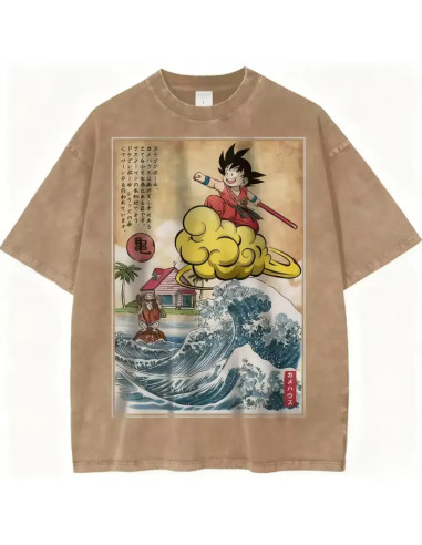 CAMISETA DRAGON BALL SON GOKU & NUBE KINTO