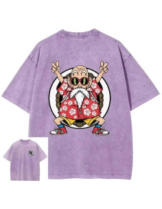 CAMISETA WASHED LILA DRAGON BALL MASTER ROSHI