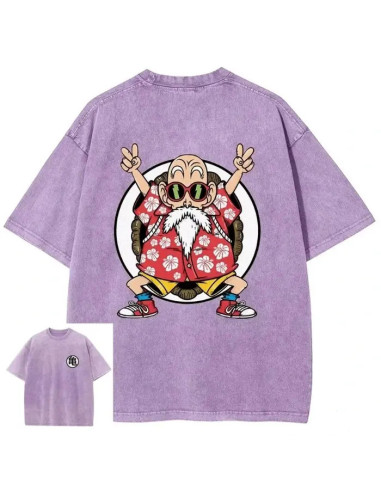 CAMISETA WASHED LILA DRAGON BALL MASTER ROSHI