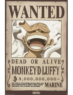 POSTER ONE PIECE WANTED MONKEY D. LUFFY GEAR 5 61x91cm