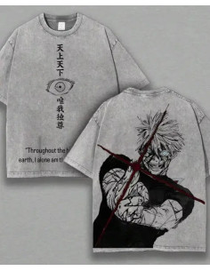 CAMISETA GRIS JUJUTSU KAISEN GOJO ATTACK
