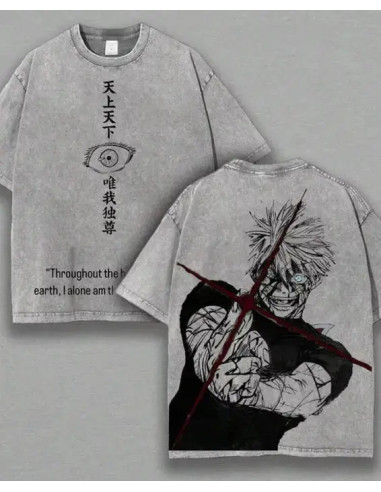 CAMISETA GRIS JUJUTSU KAISEN GOJO ATTACK